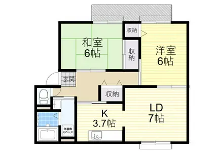 メゾンニュー池島C(2LDK/2階)の間取り写真