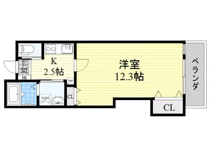 BRANC VERT(1K/2階)の間取り写真