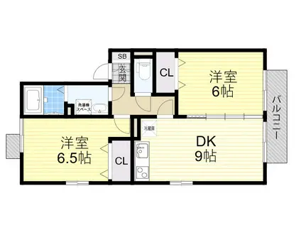 ジュンエクセレント(2DK/1階)の間取り写真