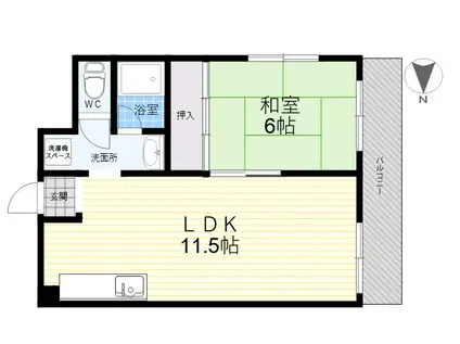 シティーハウスなかの(2DK/2階)の間取り写真