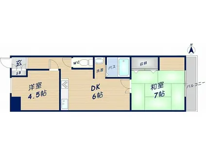 KGサウスマンション(2DK/3階)の間取り写真