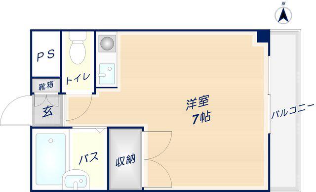 サンブライト新石切(ワンルーム/2階)の間取り写真