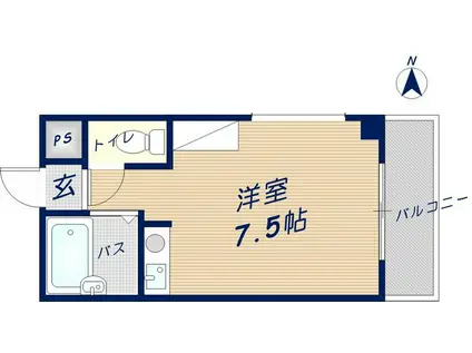 シーウエストコート(ワンルーム/2階)の間取り写真