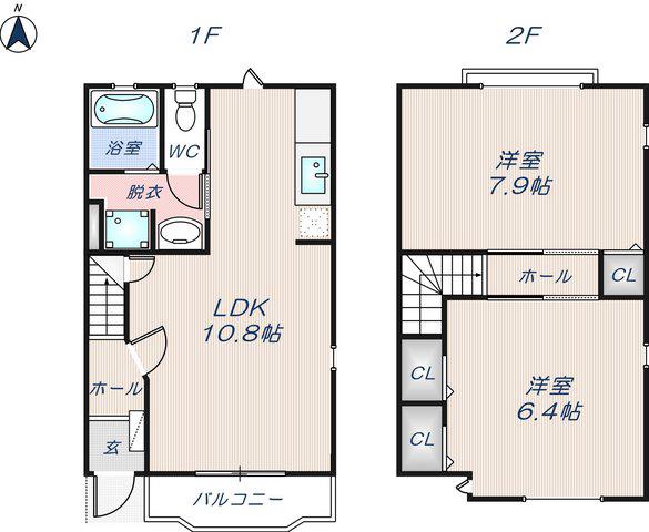 ミルト池島Ⅰ(2LDK/1階)の間取り写真