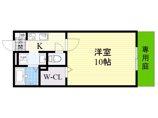 アネックス(1K/1階)の間取り写真