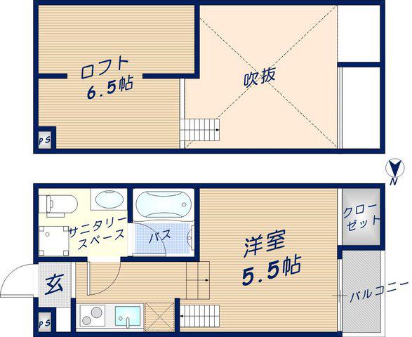 サクセス若江東町(ワンルーム/1階)の間取り写真