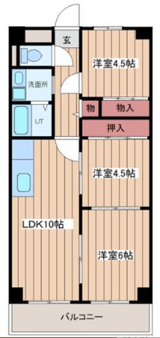 サンプラザ新石切(3LDK/3階)の間取り写真