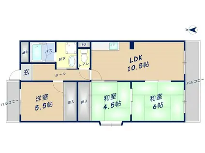 サニーヴィラ(3LDK/2階)の間取り写真
