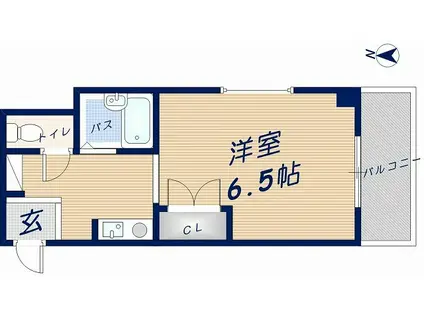 くろーば菱江(1K/5階)の間取り写真