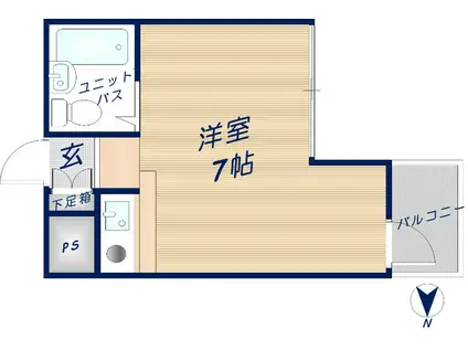 プレアール瓢箪山Ⅱ(ワンルーム/3階)の間取り写真