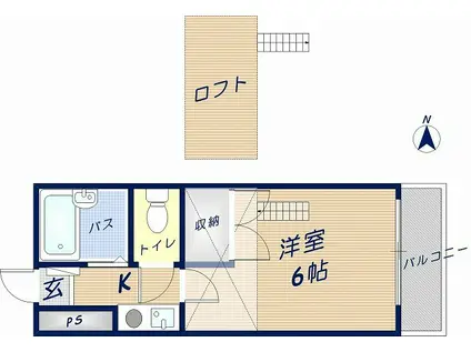 LIBRA花園(1K/2階)の間取り写真