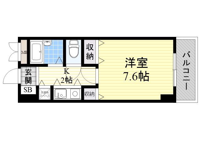 サンモール(1K/11階)の間取り写真