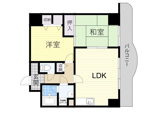 フローリッシュ北田(2LDK/7階)の間取り写真