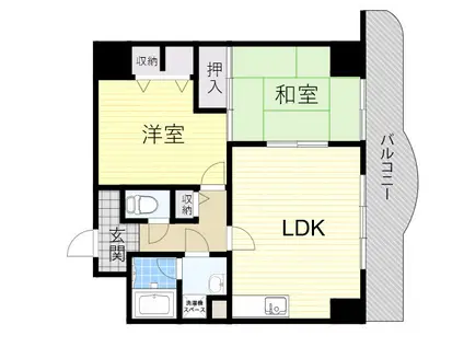 フローリッシュ北田(2LDK/4階)の間取り写真