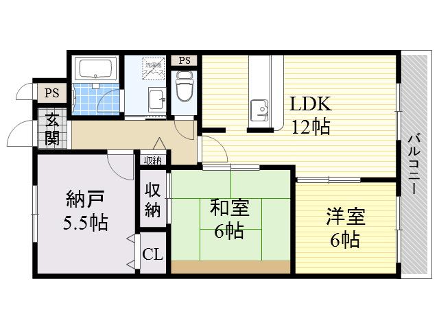 ロイヤルクレスト(2SLDK/7階)の間取り写真