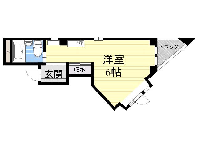 メゾン御供田(ワンルーム/4階)の間取り写真