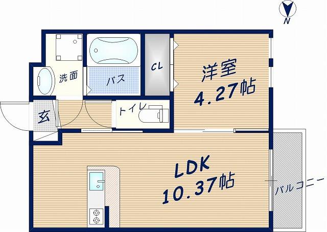 メゾンエクレール(1LDK/2階)の間取り写真