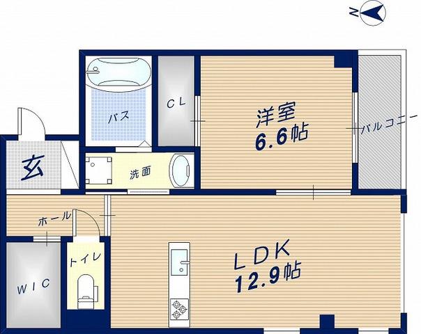 グランディール(1LDK/3階)の間取り写真