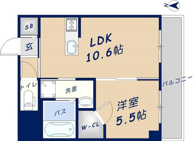 グランディール(1LDK/2階)の間取り写真