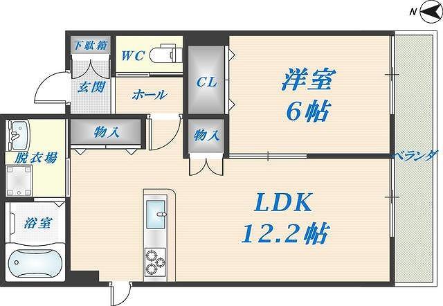ドラ・マール(1LDK/1階)の間取り写真