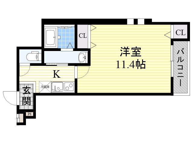 フジパレス吉田本町1番館(1K/3階)の間取り写真