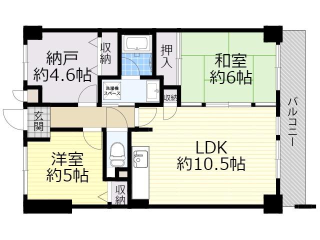 グランドール鴻池(2SLDK/1階)の間取り写真