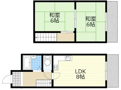 グローバルハイツ(2LDK/2階)の間取り写真