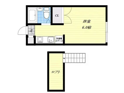 春美PARTⅡ(ワンルーム/1階)の間取り写真