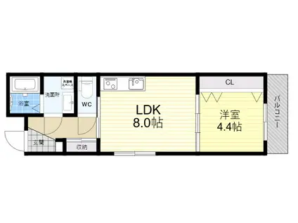 DOTTO FIRST(1LDK/3階)の間取り写真