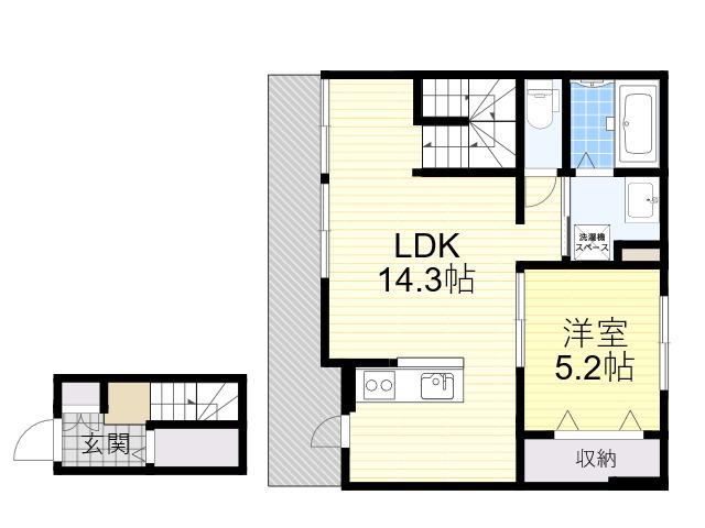 フォレストメゾン南鴻池(1LDK/3階)の間取り写真