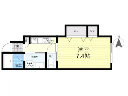 COSMO WAKAEMINAMI(1K/1階)の間取り写真