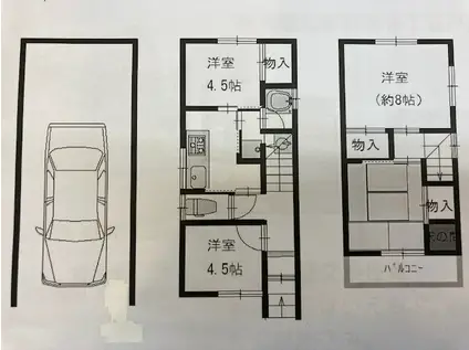 近鉄奈良線 石切駅 徒歩9分 3階建 築50年(4K)の間取り写真