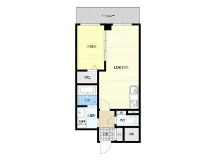 VITA荒本(1LDK/11階)の間取り写真