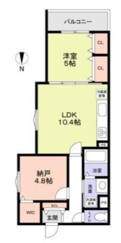フォレストクリエオーレ枚岡弐番館(1SLDK/2階)の間取り写真