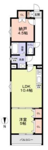 フォレストクリエオーレ枚岡弐番館(1SLDK/3階)の間取り写真