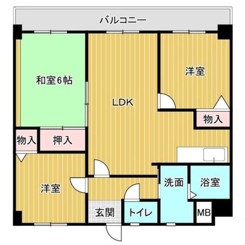 レオパレスエムワン(3LDK/5階)の間取り写真