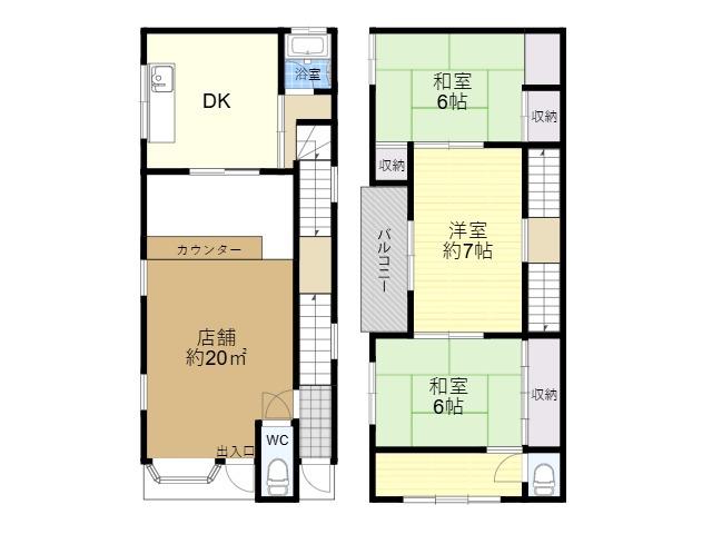 近鉄奈良線 枚岡駅 徒歩11分 2階建 築46年(3DK)の間取り写真