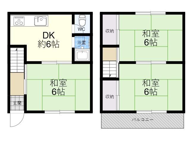 日下町2丁目テラス(3DK)の間取り写真