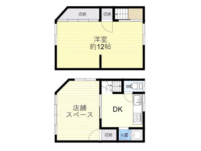 吉田1丁目店舗付き貸家(1DK)の間取り写真