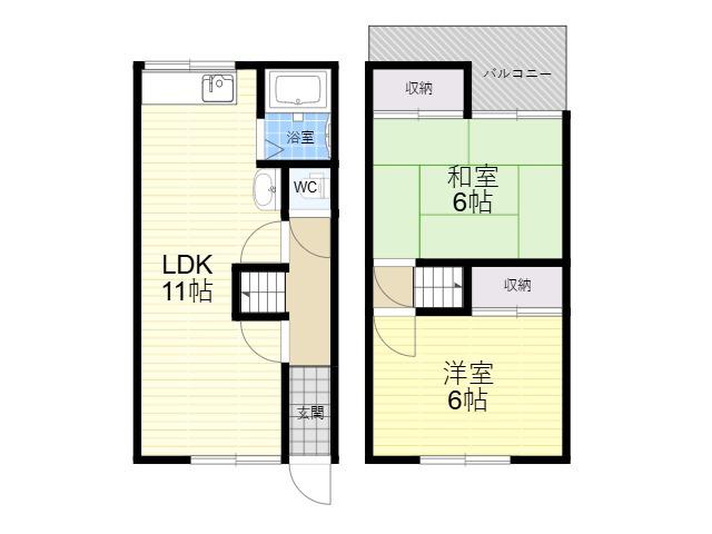 川田2丁目テラス(2LDK)の間取り写真