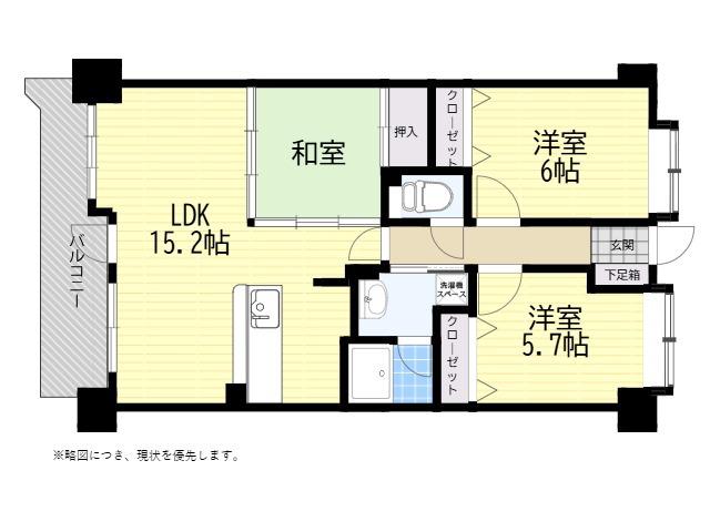 第7高島マンション(3LDK/4階)の間取り写真