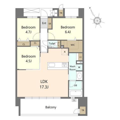 S-RESIDENCE愛宕サウス(3LDK/8階)の間取り写真