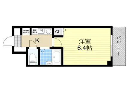 クレール花芝(1K/4階)の間取り写真