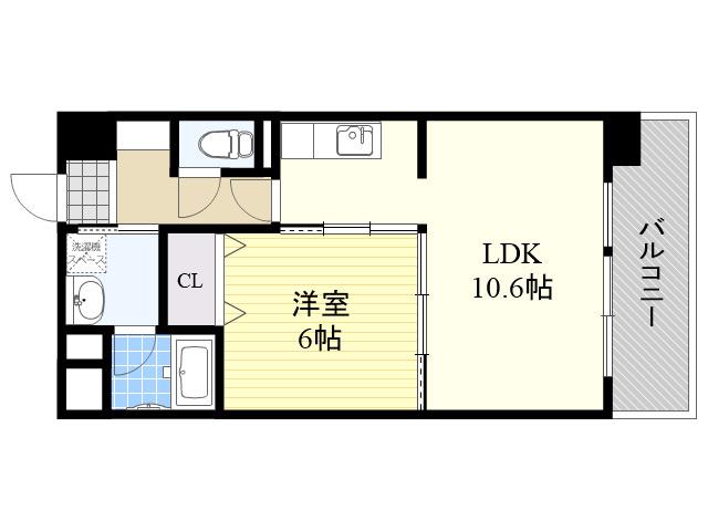 パールタウン(1LDK/5階)の間取り写真