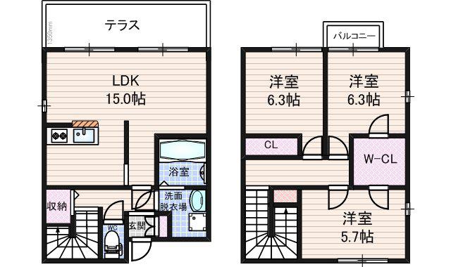 エスト30 G棟(3LDK)の間取り写真
