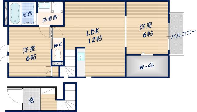 MAKISHI館(2LDK/2階)の間取り写真