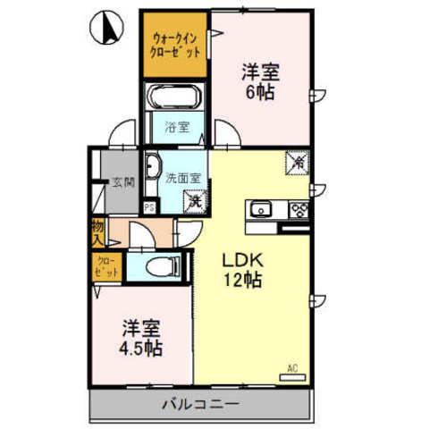 リアングランデ(2LDK/2階)の間取り写真