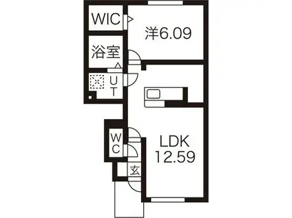 ウインドウ2(1LDK/1階)の間取り写真