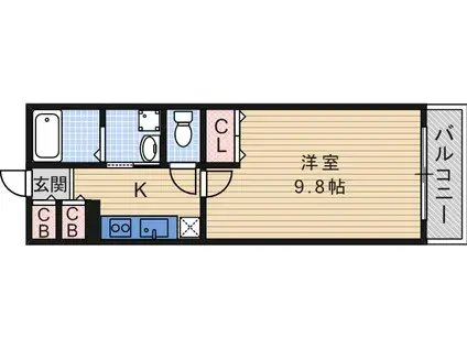 リナッセ東山(1K/1階)の間取り写真