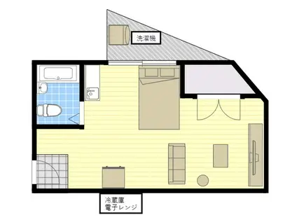 セヴィア岡山手(ワンルーム/2階)の間取り写真
